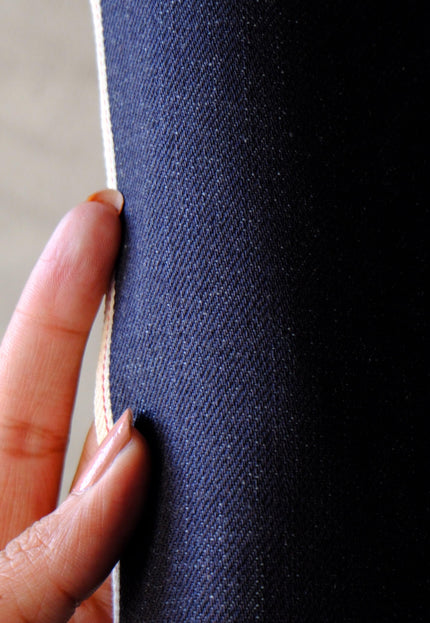 Washed Indigo Selvedge Denim Fabric - 33" Wide, 415 GSM (13 oz)