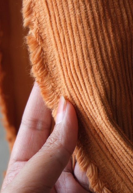 Deep Saffron Cotton Corduroy Fabric, 10 Wale, 58" Wide, 353 GSM