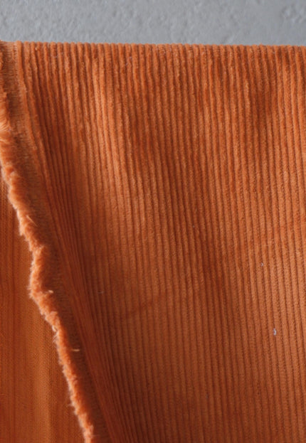 Deep Saffron Cotton Corduroy Fabric, 10 Wale, 58" Wide, 353 GSM