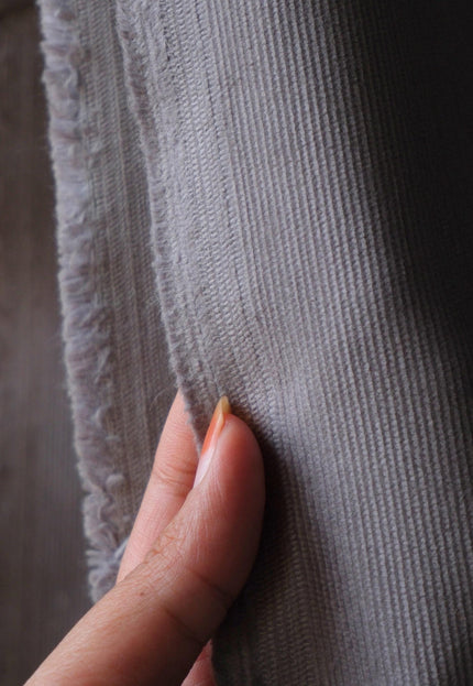 Gray Cotton Corduroy Fabric, 20 Wale, 58" Wide, 240 GSM