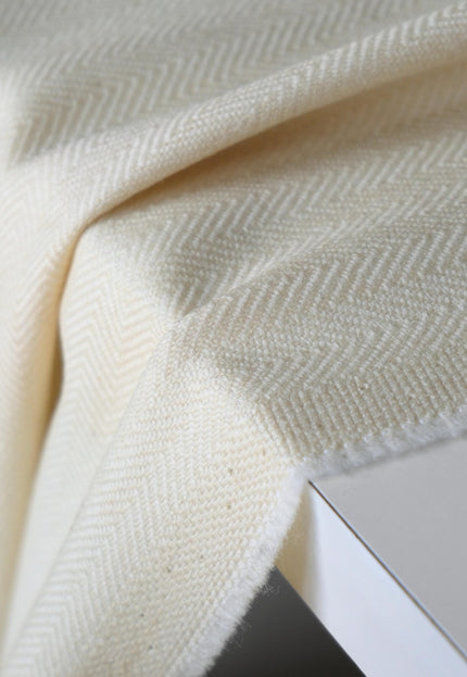 Heavyweight Merino Wool Herringbone Fabric, 390 GSM, 58” Wide