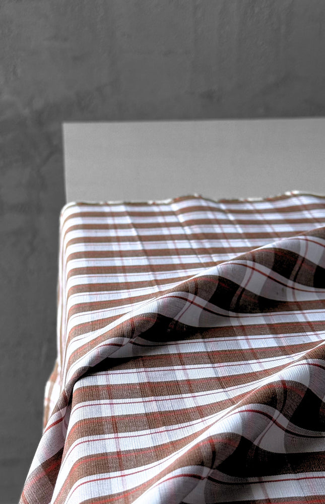 Cotton-Linen Gingham Checks Fabric by the yard | 210 GSM | 54” Wide