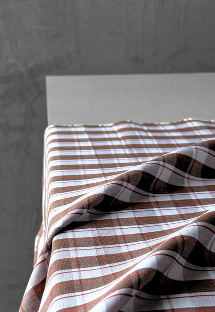 Cotton-Linen Gingham Checks Fabric by the yard | 210 GSM | 54” Wide