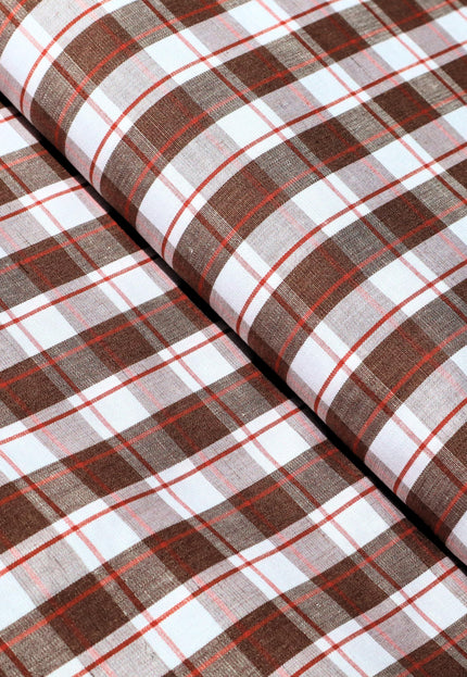 Pure Linen Gingham Checks Fabric by the yard | 210 GSM | 54” Wide