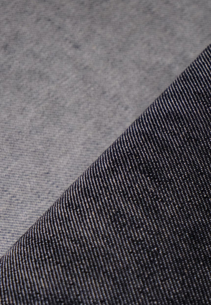 Jet Black & Black Raw Selvedge Denim Fabric - 33" Wide, 390 GSM (12.5 oz)