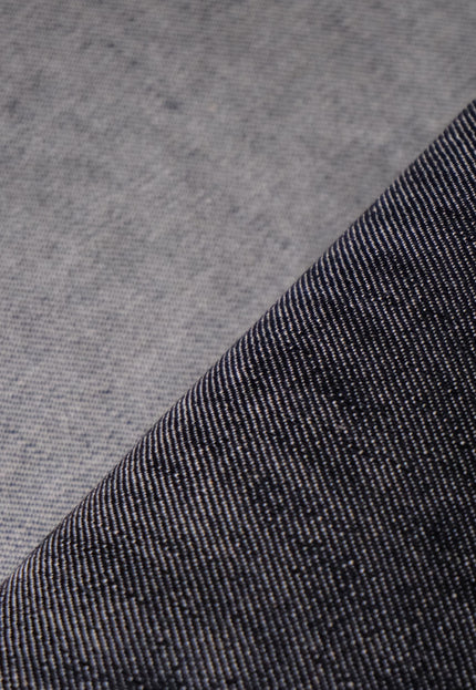 Jet Black & Black Raw Selvedge Denim Fabric - 33" Wide, 390 GSM (12.5 oz)