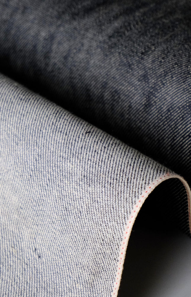 Jet Black & Black Raw Selvedge Denim Fabric - 33" Wide, 390 GSM (12.5 oz)