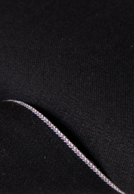Jet Black & Black Raw Selvedge Denim Fabric - 33" Wide, 390 GSM (12.5 oz)