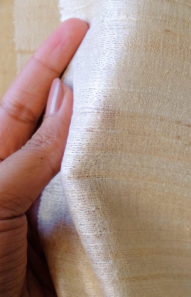 Handwoven Washed Tussar Silk Fabric | Softened Wild Silk | 44” Wide | 170 GSM