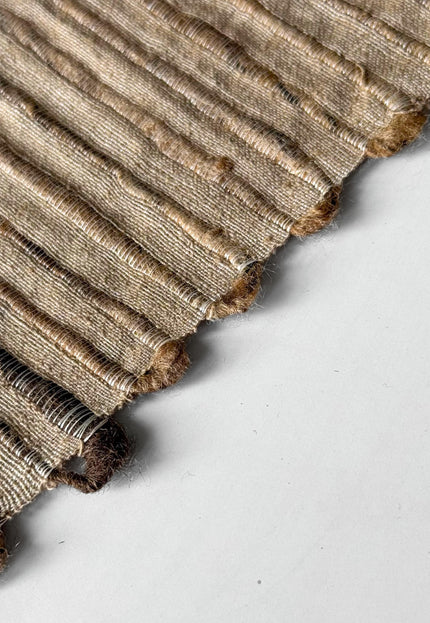 Undyed Tussar Silk Noil Striped Fabric | 280 GSM | 44” Wide