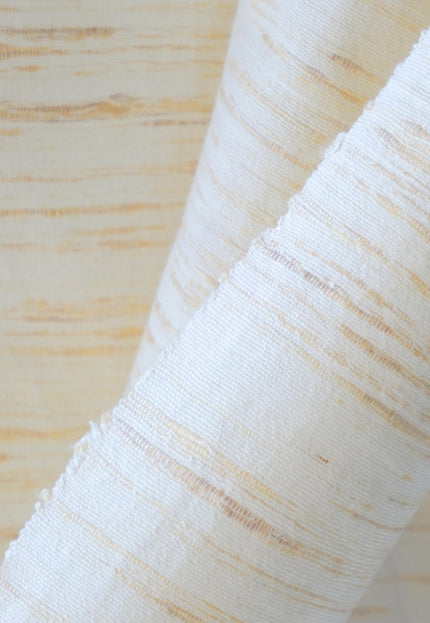 Handwoven Eri Silk Fabric by the Yard | Natural Ivory Peace Silk | 44” Wide | 240 GSM