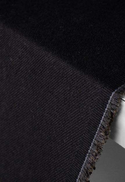 Jet Black Cotton Drill Fabric | 56" Wide | 350 GSM