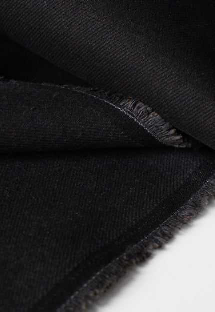Jet Black Cotton Drill Fabric | 56" Wide | 350 GSM