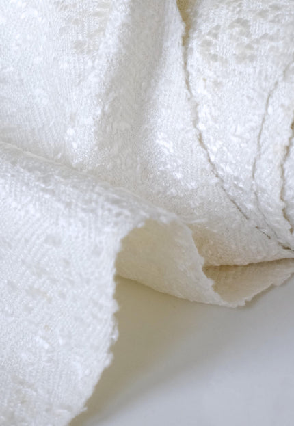 Linen + Merino Wool Moss-Textured Jacquard Fabric | 350 GSM | 48” Wide
