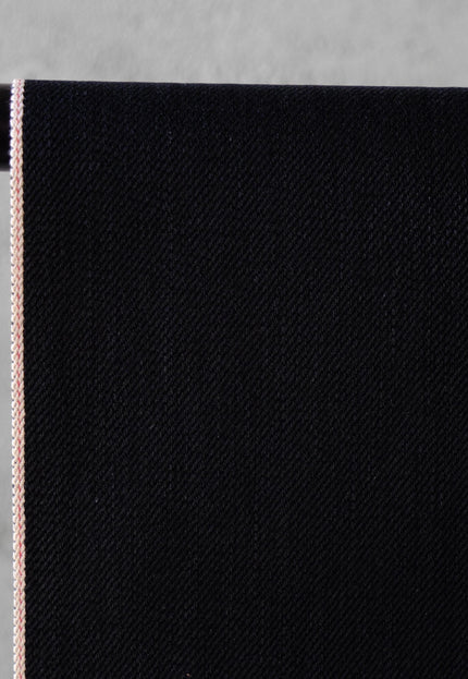 Jet Black & Black Raw Selvedge Denim Fabric - 33" Wide, 390 GSM (12.5 oz)