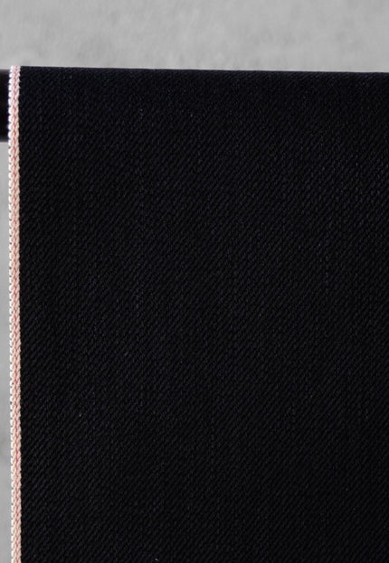 Jet Black & Black Raw Selvedge Denim Fabric - 33" Wide, 390 GSM (12.5 oz)