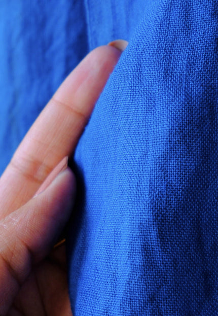 Pure Indigo Linen Fabric: 170 GSM, 45" Wide - By The Yard