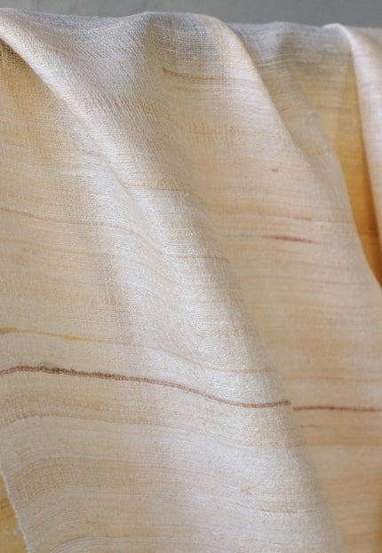 Handwoven Washed Tussar Silk Fabric | Softened Wild Silk | 44” Wide | 170 GSM