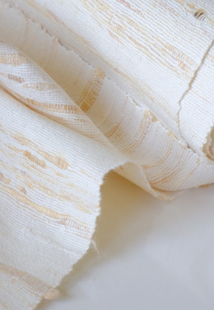 Handwoven Eri Silk Fabric by the Yard | Natural Ivory Peace Silk | 44” Wide | 240 GSM