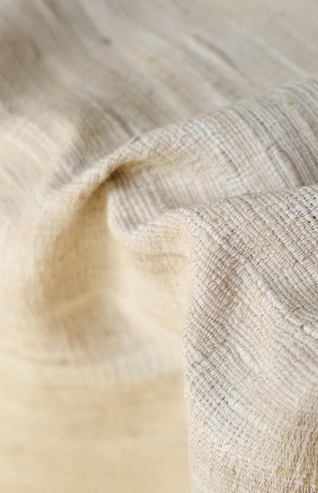 Naturally Beige Handwoven Eri Peace silk by the yard, 44" wide, 252 GSM