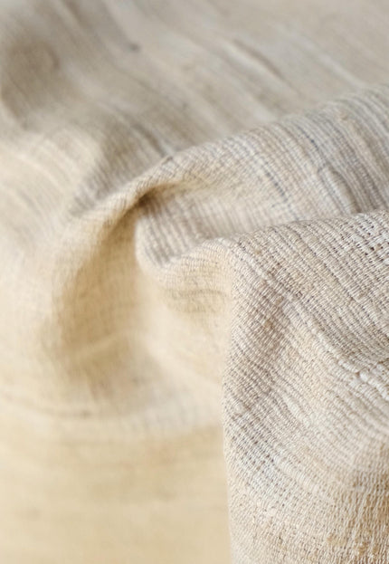 Naturally Beige Handwoven Eri Peace silk by the yard, 44" wide, 252 GSM