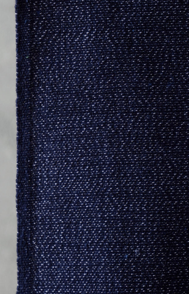 Handwoven Wool Blended Indigo Kasuri Fabric | 44" Wide | ~ 220 GSM