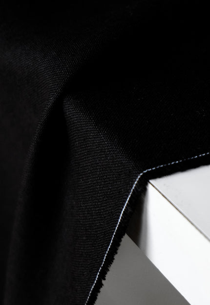 Black Pure Linen Fabric, 58 inches wide, 238 GSM, 25s lea - By the Yard