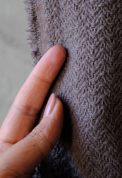 Handwoven Wool - Cotton Double Herringbone Fabric, 300 GSM, 46" Wide