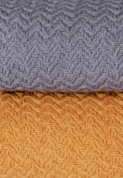 Handwoven Wool - Cotton Double Herringbone Fabric, 300 GSM, 46" Wide