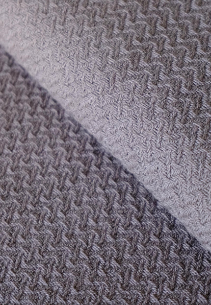 Handwoven Wool - Cotton Double Herringbone Fabric, 300 GSM, 46" Wide