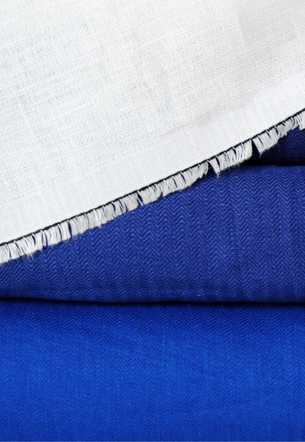 Indigo Hemp Herringbone Fabric with Black Selvedge | 54" wide | 240 GSM