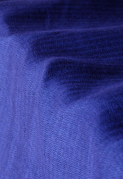 Indigo Hemp Herringbone Fabric with Black Selvedge | 54" wide | 240 GSM
