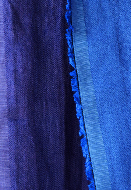 Indigo Hemp Herringbone Fabric with Black Selvedge | 54" wide | 240 GSM