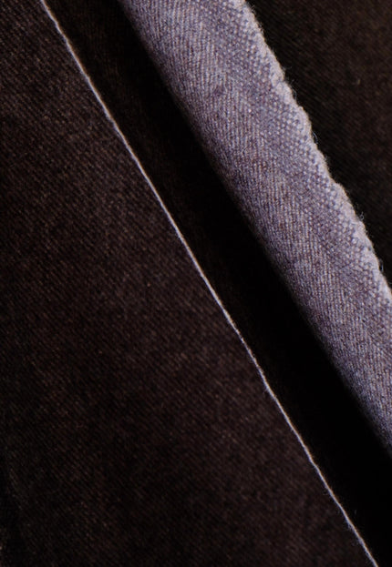 Deep Brown Yak Wool Twill Tweed Fabric, 58" wide, 373 GSM