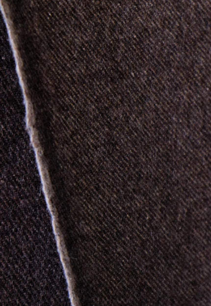 Deep Brown Yak Wool Twill Tweed Fabric, 58" wide, 373 GSM