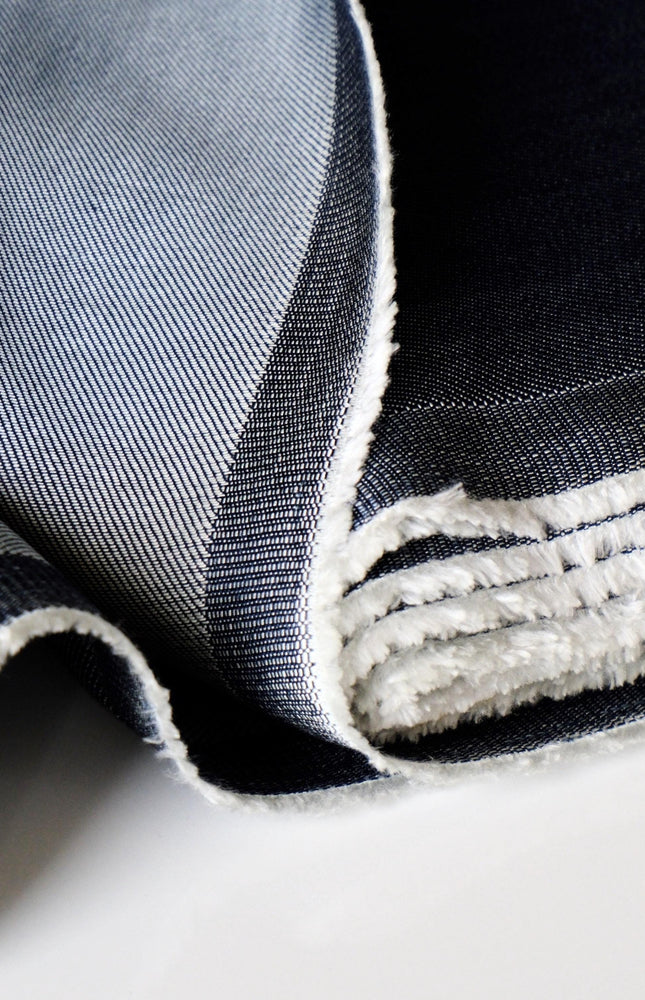 Tencel™ - Linen Denim Fabric, Navy Blue, 125 GSM Lightweight Twill, 54" inches wide