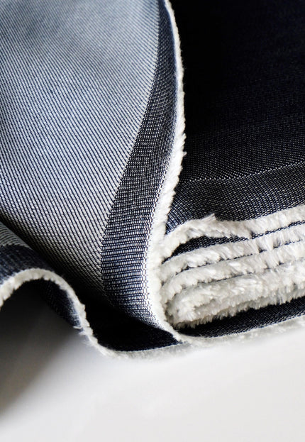 Tencel™ - Linen Denim Fabric, Navy Blue, 125 GSM Lightweight Twill, 54" inches wide