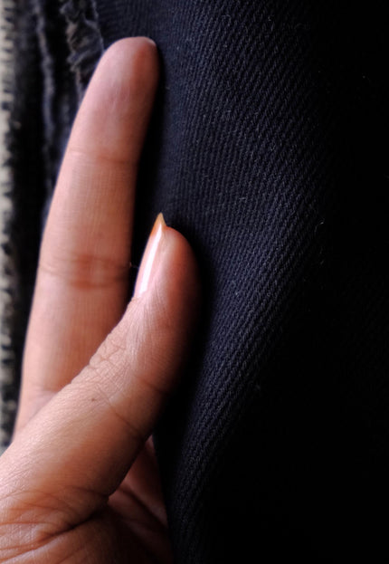Jet Black Cotton Drill Fabric | 56" Wide | 350 GSM