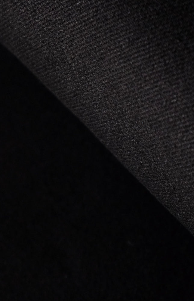 Jet Black Cotton Drill Fabric | 56" Wide | 350 GSM