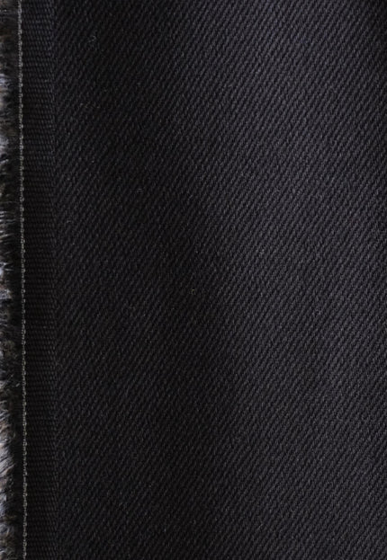 Jet Black Cotton Drill Fabric | 56" Wide | 350 GSM