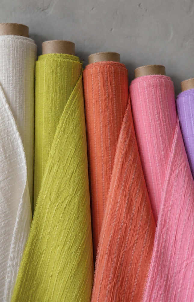 Double-Cloth Seersucker Pure Cotton Fabric, 58" Wide, 122 GSM
