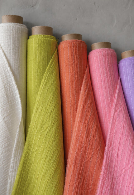 Double-Cloth Seersucker Pure Cotton Fabric, 58" Wide, 122 GSM