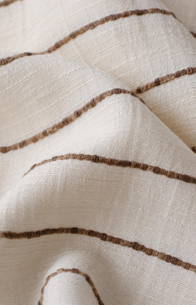 Handwoven Peace Tussar Noil Striped Silk | 44” Wide | ~ 200 GSM