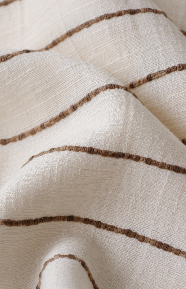 Handwoven Peace Tussar Noil Striped Silk | 44” Wide | ~ 200 GSM