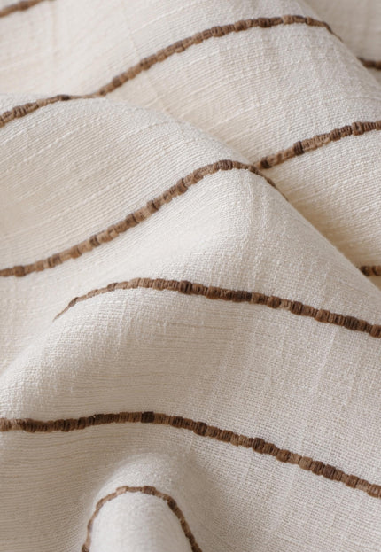 Handwoven Peace Tussar Noil Striped Silk | 44” Wide | ~ 200 GSM