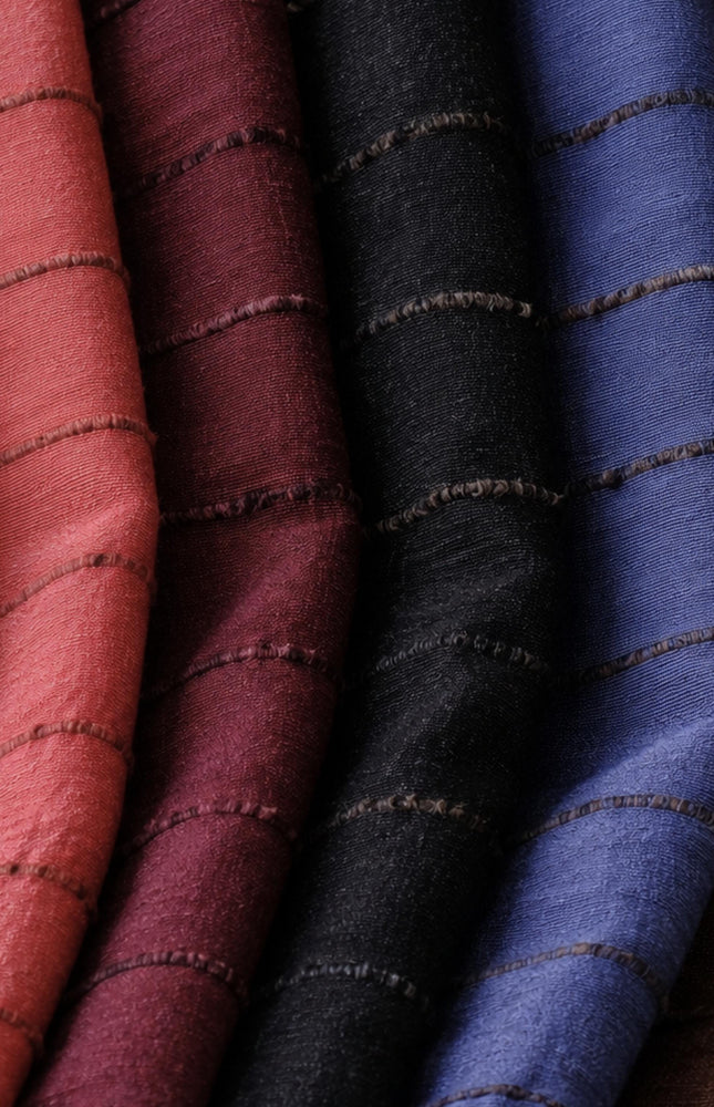 Handwoven Peace Tussar Noil Striped Silk | 44” Wide | ~ 200 GSM