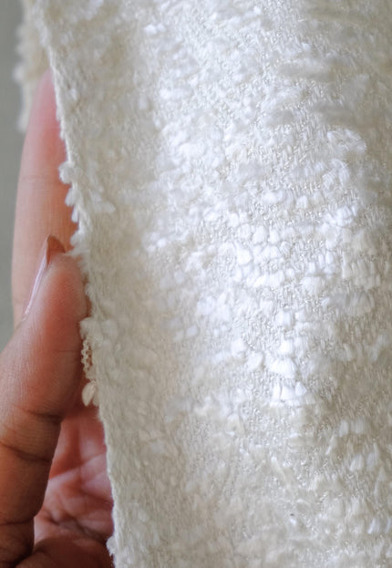 Linen + Merino Wool Moss-Textured Jacquard Fabric | 350 GSM | 48” Wide