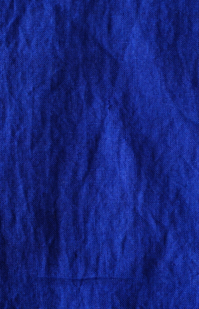 Pure Indigo Linen Fabric: 170 GSM, 45" Wide - By The Yard