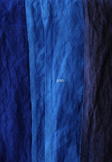 Pure Indigo Linen Fabric: 170 GSM, 45" Wide - By The Yard