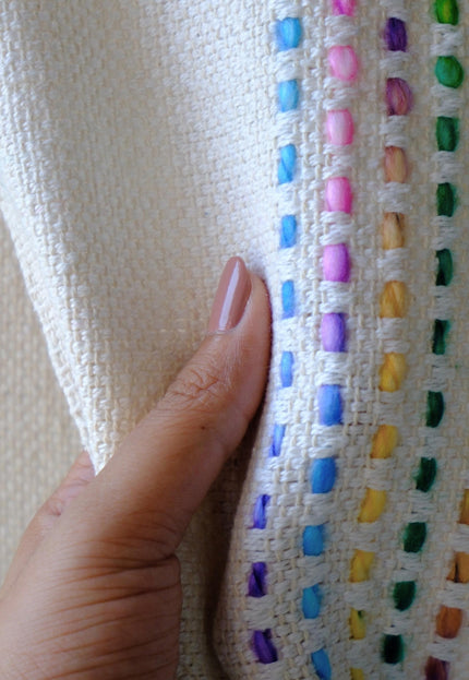 Rainbow Cotton-Wool Jacquard Fabric, 40" Wide, 630 GSM
